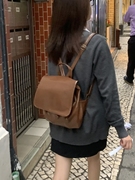韩国！复古双肩包包女2024夏季学生大容量上课时尚百搭小背包