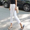 白色烟管直筒牛仔裤，女2023年夏季薄款小个子，九分夏天女士裤子