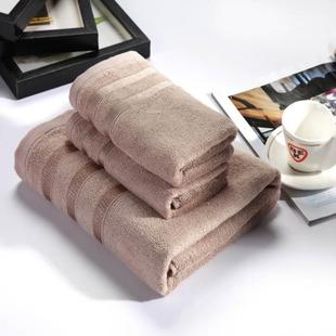棉竹纤维毛巾浴巾套装礼盒三件套墨竹套巾素色断档毛巾