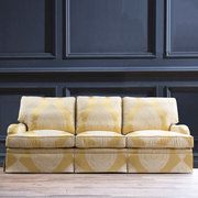 查德美式经典豪华三人沙发客厅1+2+3JAB进口布高端羽绒明黄色定制
