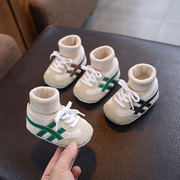 春秋婴儿鞋男女宝宝0-1岁鞋袜一体，不掉跟软底，休闲防滑学步鞋6