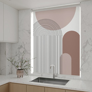 厨房卷帘窗帘遮光2024免打孔安装卷拉式，防晒浴室卫生间遮阳