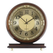 中式钟表木质桌面大号台钟坐钟时尚台式欧式复古座钟家用客厅