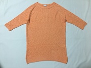 外贸原单r*enoma橘色，柔软针织镂空中长款罩衫，t恤甜美森系慵懒风