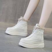 雪地靴女款2023冬季加绒内增高短靴8cm靴子厚底松糕休闲棉鞋