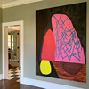 超个性抽象彩色客厅装饰画背景墙画大尺寸样板间挂画巨幅无框画