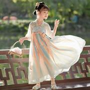 女童夏季薄款中国风儿童装古风超仙唐装襦裙复古宝宝时尚裙子