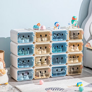 儿童鞋盒卡通透明宝宝鞋子，收纳盒神器省空间家用防尘塑料鞋架鞋柜