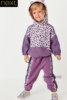 英国next女童灰紫色，豹纹连帽卫衣，运动裤卫裤套装m93-282