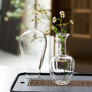 民宿茶桌禅意玻璃花瓶小水培透明插花器水养家居客厅装饰摆件日式