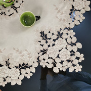 中式欧式布艺绣花桌布，茶几巾桌旗桌垫镂空装饰餐垫餐桌桌垫桌旗