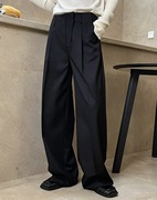 黑色西装裤女春秋2024宽松高腰，直筒阔腿垂感高级感休闲长裤