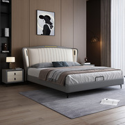 轻奢现代简约科技布软床1.8米布艺软包双人单人床意式极简主卧床
