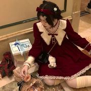 FLIM法式甜美公主连衣裙女2024春季设计感收腰显瘦娃娃领短裙