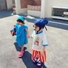 地主家21韩国夏季中小童女童宝蓝色小飞袖洋气无袖连衣裙度假