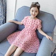 女童连衣裙夏装2024韩版中大童，时尚夏季雪纺，公主裙小女孩裙子
