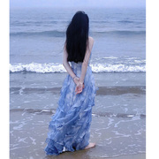 法式初恋抹胸吊带连衣裙，仙女夏季超仙气质公主海边度假沙滩长裙子