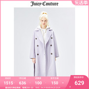 Juicy Couture橘滋春季中长款小香风双面毛呢外套大衣女小众