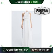 halstonheritagececilia粉笔黑色微点，印花雪纺外套，礼服-粉笔