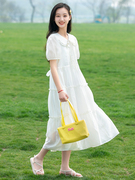 少女连衣裙仙气超仙森系初中学生夏装大童高中女生夏季白色公主裙