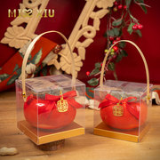 柿柿如意陶瓷柿子订婚小糖盒罐，结婚用品空，喜糖罐创意婚庆伴手礼