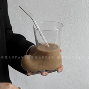 岸梵*个性创意可爱靴子形状韩式家用办公室透明玻璃咖啡杯甜品杯