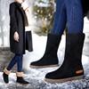 雪地靴女2021年中筒靴，冬季棉鞋平底女鞋，加绒加厚女靴两穿女靴