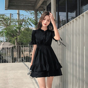 雪纺连衣裙女夏2023夏季裙子女学生韩版宽松小个子网红仙女裙