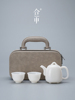 高端冰种玉瓷茶具一壶二杯陶瓷泡茶壶套装，便携式旅行茶杯单人简约