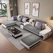 定制布艺沙发客厅大小户型，直排可拆洗北欧现代简约科技布乳胶皮布