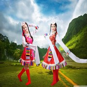 藏族装蹈演出水舞l女成人可拆服袖演出服广场舞民族服装表演服饰