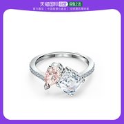 香港直邮swarovski女士银色粉色，水晶灵魂戒指5535339戒指