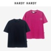 hardyhardy夏玫红(夏玫红)黑色，满烫字母logo短袖，t恤男女同款体恤上衣
