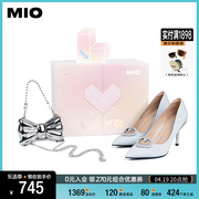 MIO米奥春夏女鞋烫钻尖头单鞋舒适气质显高通勤细高跟鞋婚鞋礼盒