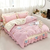 床裙床罩四件套全棉纯棉卡通可爱床上用品女孩公主粉1.2m1.5米1.8