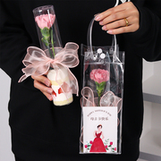 网红母亲节蛋糕装饰插件手捧玫瑰花，康乃馨直筒杯，草莓慕斯杯手提袋
