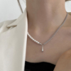 小众设计感珍珠水滴项链，简约个性轻奢s925纯银，项链女款锁骨链韩版