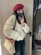 韩国东大门羽绒服女短款2023年秋冬宽松加厚小个子面包服外套