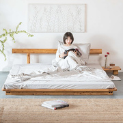 全实木榻榻米落地床原木，阁楼床双人床，日式地台床矮床简约柏木家具