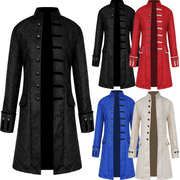 复古欧洲绅士外套COS中世纪男伯爵长款大衣 欧美舞台剧演出服装