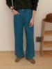 韩国G.L宽松显瘦时尚设计感直筒裤阔腿裤抓绒磨毛牛仔裤长裤3231