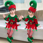 圣诞节服装女童绿色精灵公主连衣裙表演服婴儿圣诞服主题影楼服装