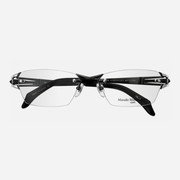 日本masaki松岛正树眼镜架，男无框超轻纯钛，商务大脸加宽眼镜框1266