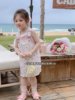 2024夏季韩国童装碎花背带裙女童可爱背心吊带连衣裙粉色无袖t恤