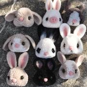圈圈木蓬蓬球毛毛球动物可爱小兔子羊毛毡戳戳乐DIY手工材料包