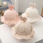 婴儿帽子春秋薄款女宝宝渔夫帽，可调节遮阳帽洋气，可爱公主女童盆帽