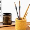 中式竹子毛笔笔筒木质创意，高档摆件复古中国古风笔架办公室桌面现