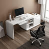 白色书桌简易简约现代板式烤漆旋转转角多功能电脑桌办公桌写字台