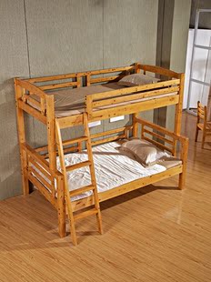 柏木上下床双层床全实木上铺悬空床架空床，儿童子母床上下床高低床