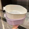 双层洗菜盆沥水篮家用客厅塑料水果盘加厚厨房滤水菜篓米洗菜篮